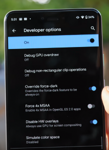 how to force dark mode in third party apps on android 10