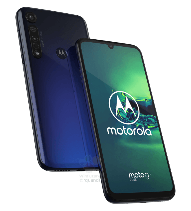 motorola moto g8 plus blue front back