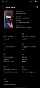oxygenos 10.0 based on android 10 up for oneplus 6 and 6t