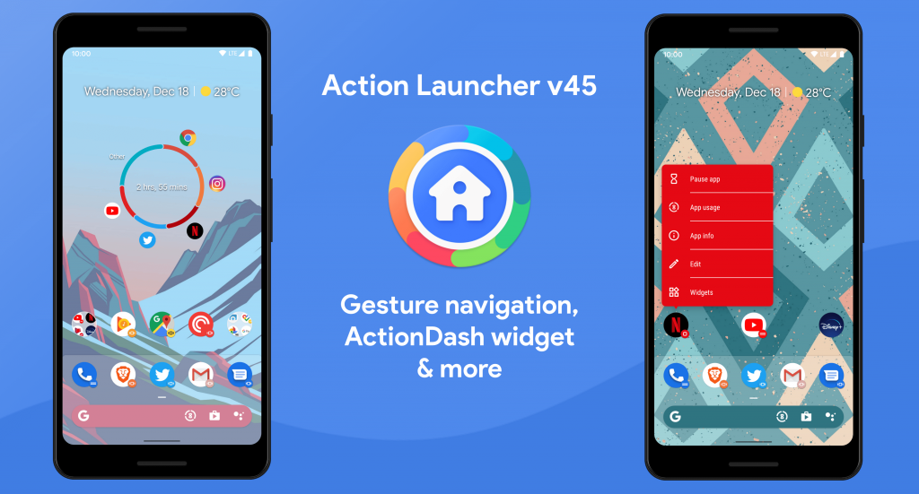 action launcher v45 android 10 gesture navigation support