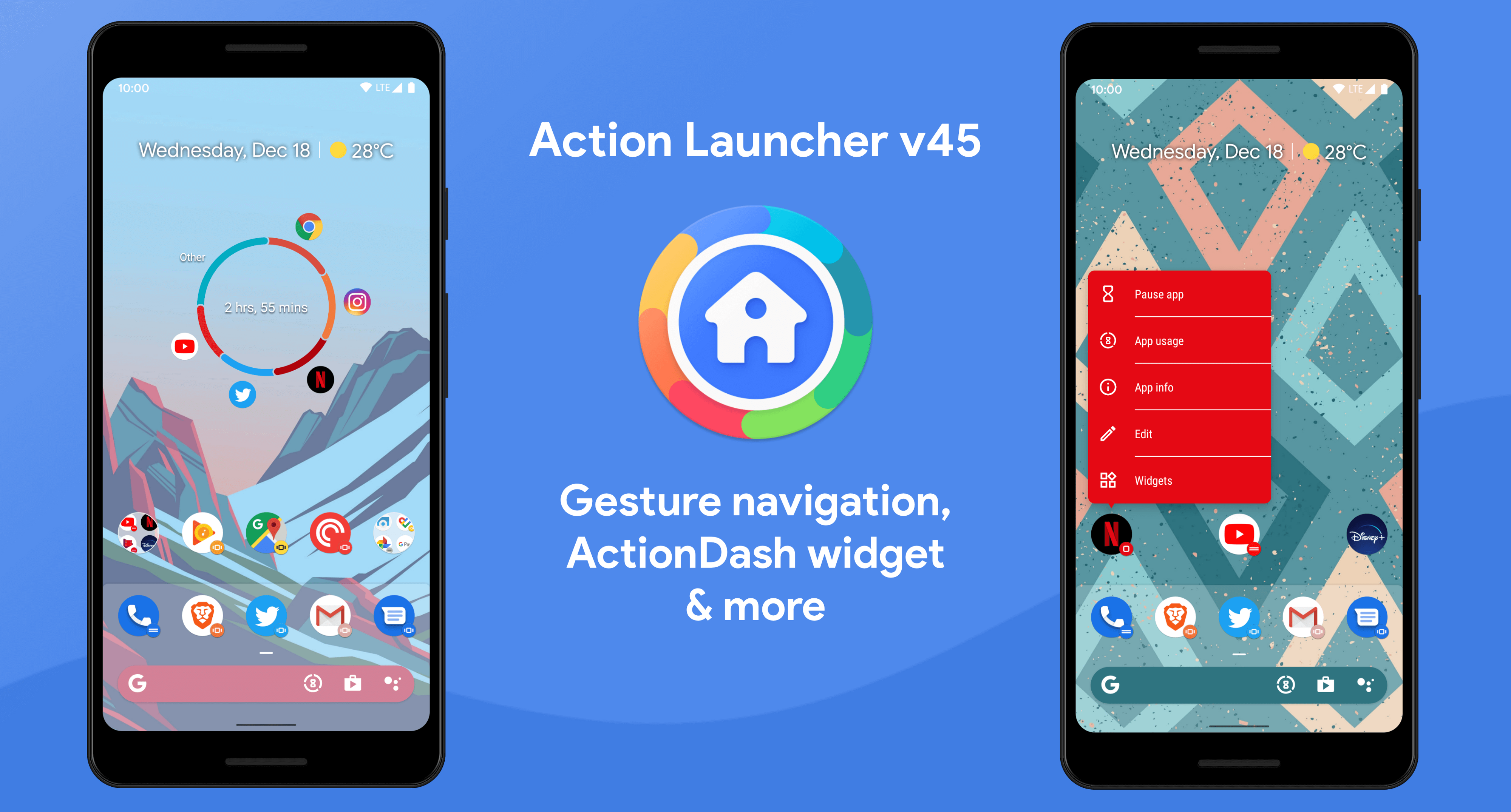 Action Launcher v45 Android 10 Gesture Navigation Support