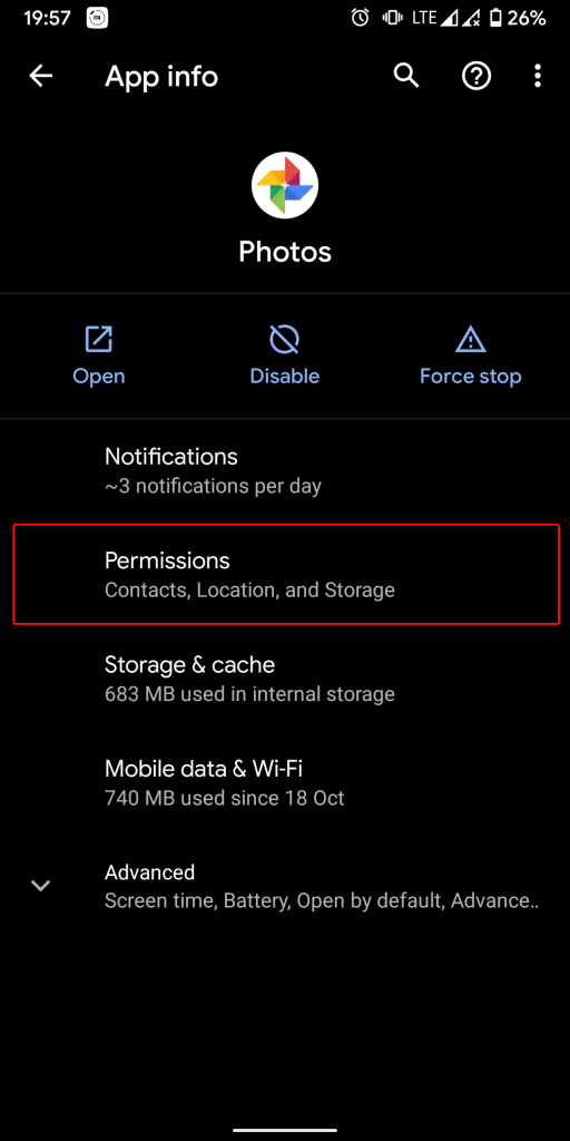 add location google photos location permission 04