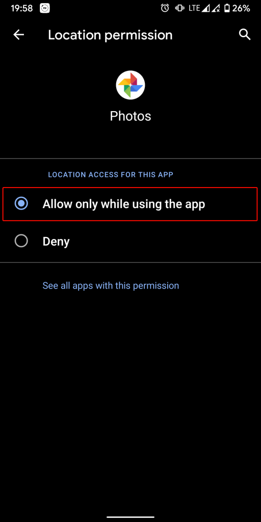 add location google photos location permission 06