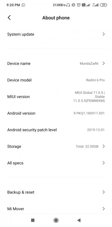 redmi 6 pro update