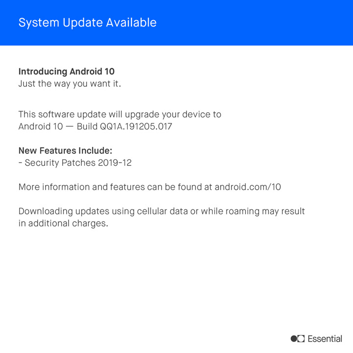essential phone december security patch