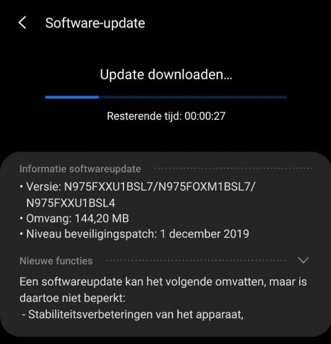 galaxy note10  android 10 stable update