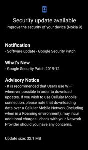 nokia 9 pureview december security patch