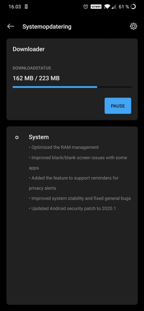 oneplus 7t pro january security update