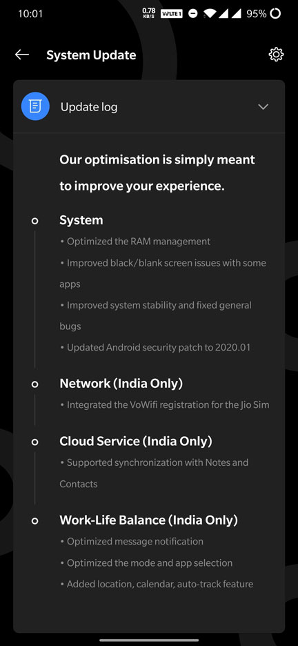 oneplus 7t pro january security update