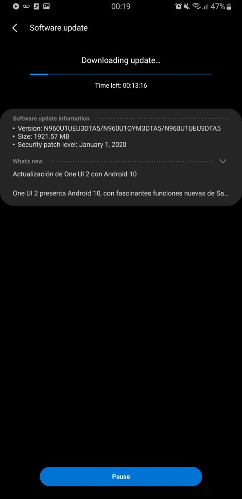 n9601u android 10 update us