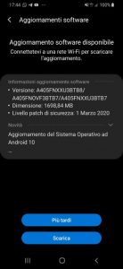 samsung galaxy a40 android 10 update