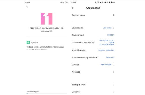 poco f1 android 10 update india