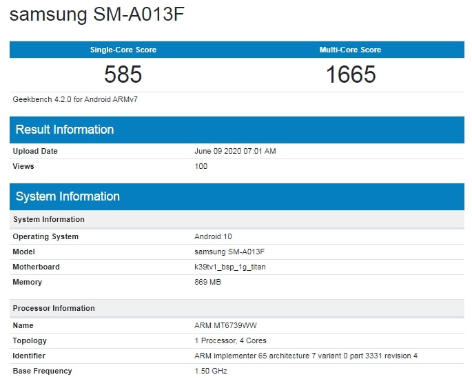 samsung galaxy a10e spotted on geekbench with removable battery & key specs