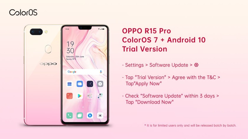 oppo r15 pro starts getting coloros 7 based android 10 trial update