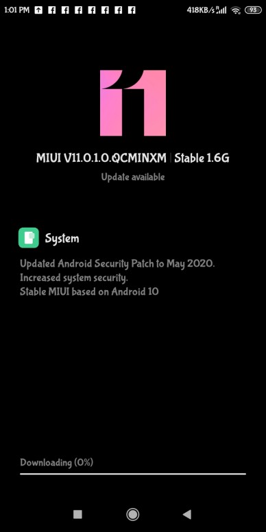 redmi 7a gets miui 11.0.1.0 (android 10) stable update in india