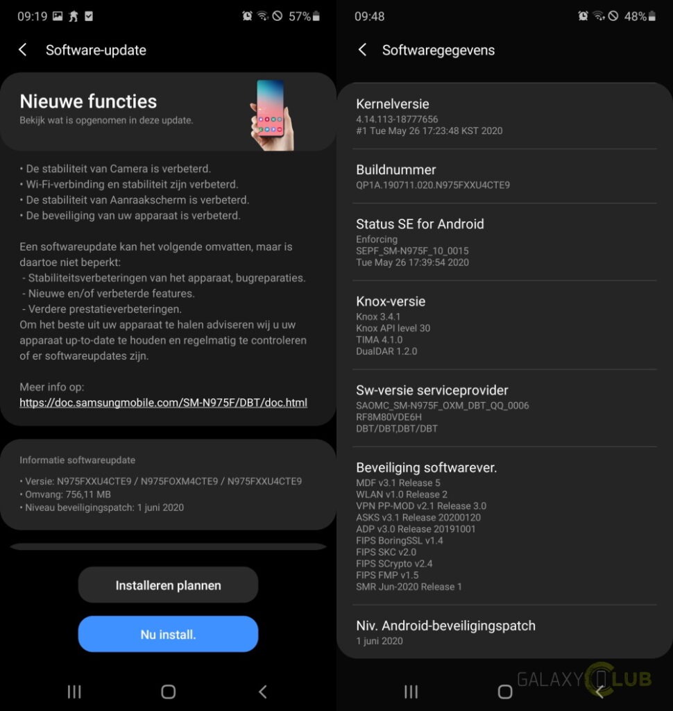 galaxy note 10 udpate netherlands