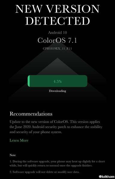 oppo f7 coloros 7 update