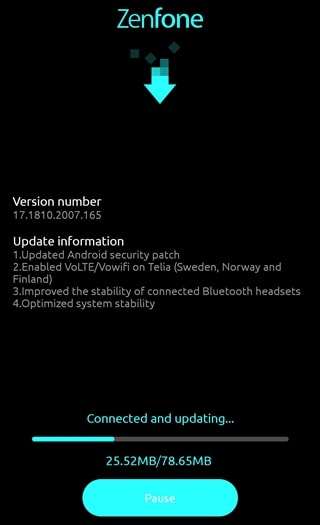 asus zenfone 6 model zs630kl bags new software update with july security patch