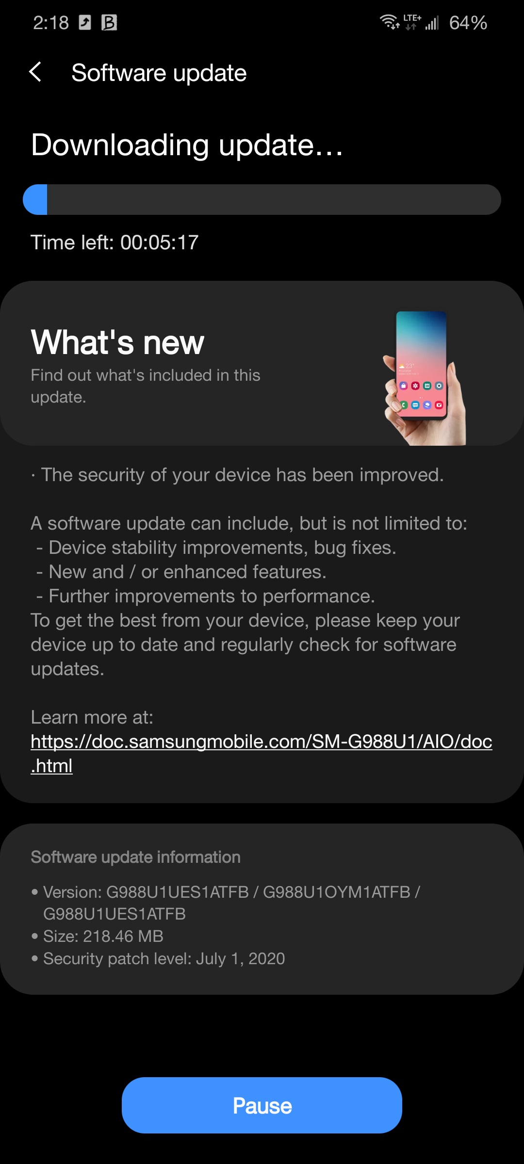 unlocked variants of galaxy s20, note 10, and a50 receive july security update in the us