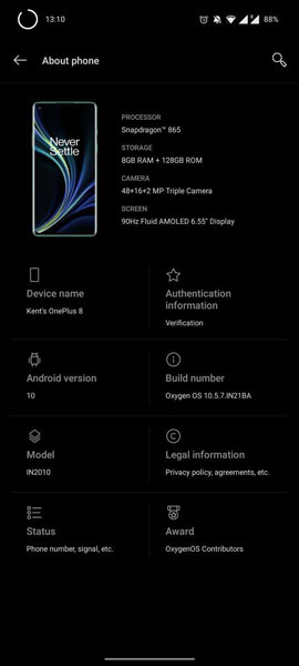 oneplus 8 update