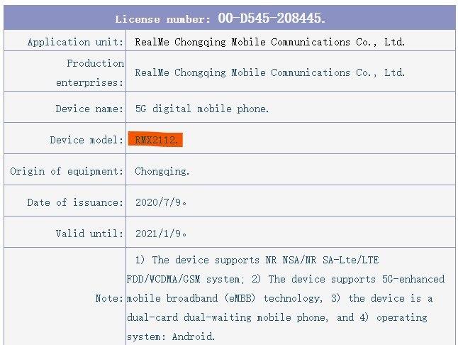 realme rmx2112 appears on tenaa after being spotted on miit and 3c in china