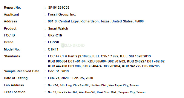 fossil gen 6 smartwatch (c1nf1) arrives on fcc with lte support