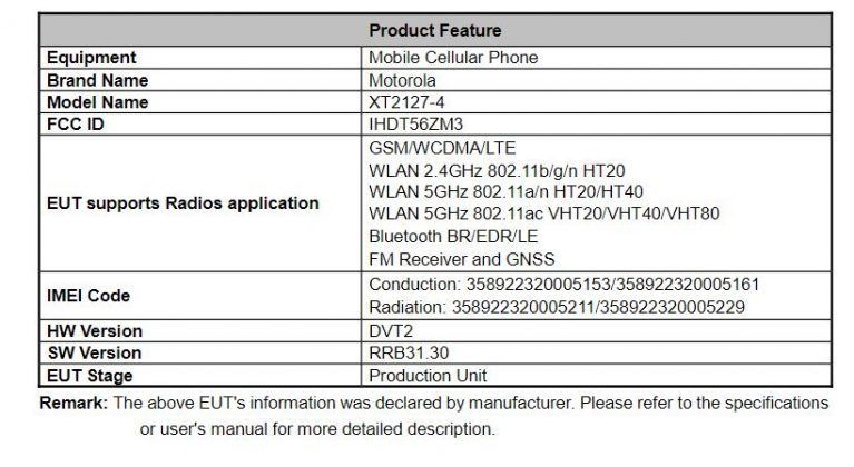 motorola capri with model number xt-2127-4 clears fcc