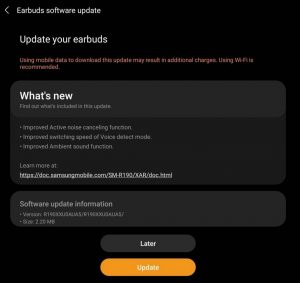 samsung galaxy buds pro update