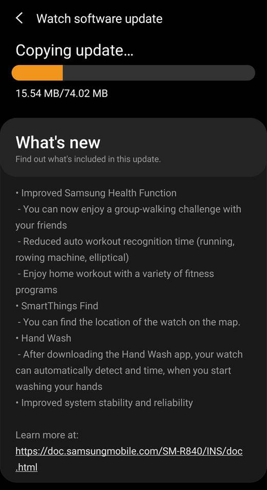 samsung galaxy watch3 update