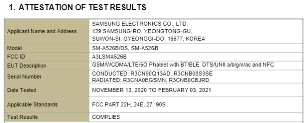samsung galaxy a52 5g's fcc certification confirms key specifications