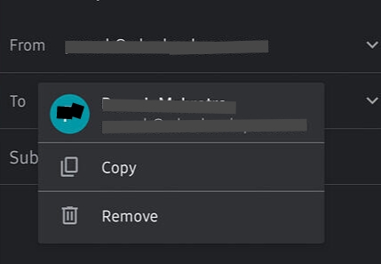 copy and remove button