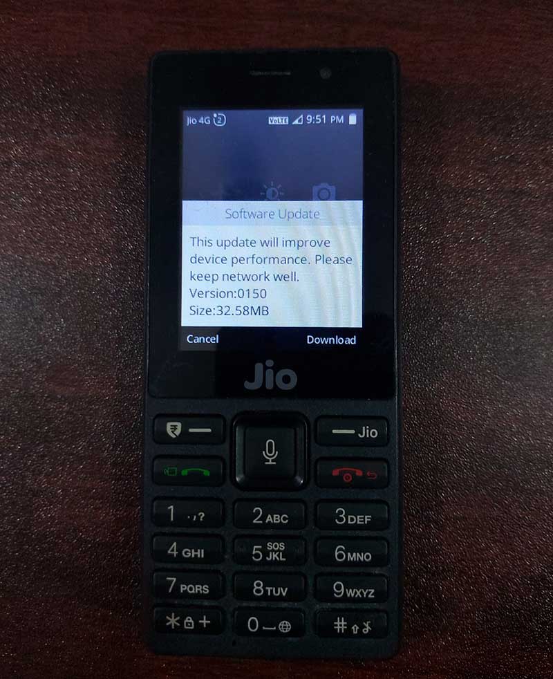 Jio Phone starts getting a new update with firmware version v0150 -  GoAndroid