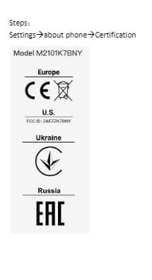 redmi m2101k7bny fcc device label