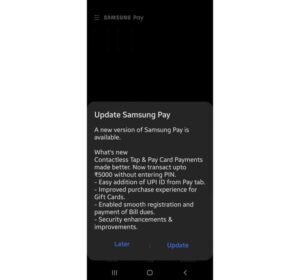 samsung pay update