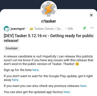 Roux Opmærksom forbinde Tasker 5.12.16 update squash bugs and brings new features