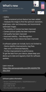 Galaxy A52 July update
