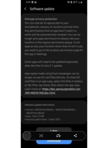 Galaxy M02s Android 11 Update