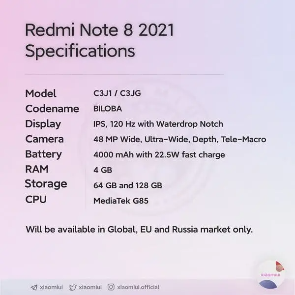 redmi note 8 (2021) 