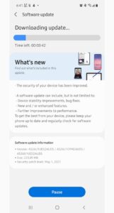 Samsung Galaxy A52 Update