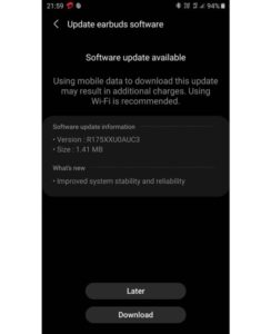 samsung galaxy buds+ update