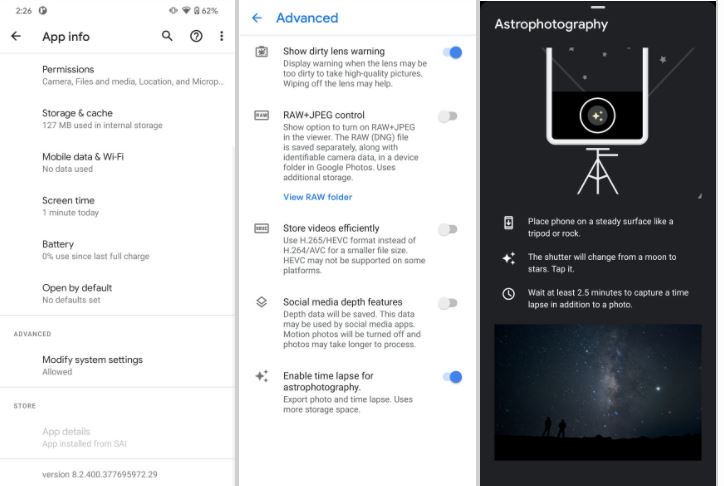 google camera v8.2.4 brings astrophotography time lapse mode for pixel devices