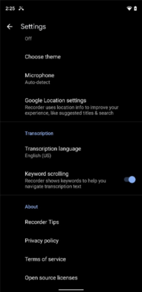 the new google recorder update adds support for more english dialects