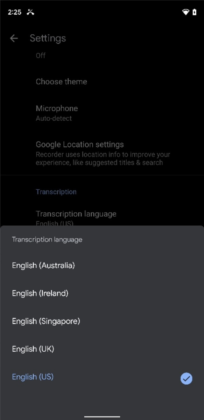 the new google recorder update adds support for more english dialects