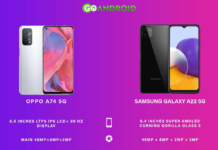 Oppo a74 5g vs galaxy a22 5g