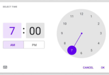 time picker UI