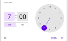 time picker UI