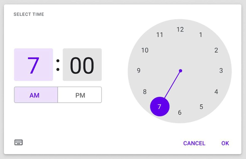 time picker ui 