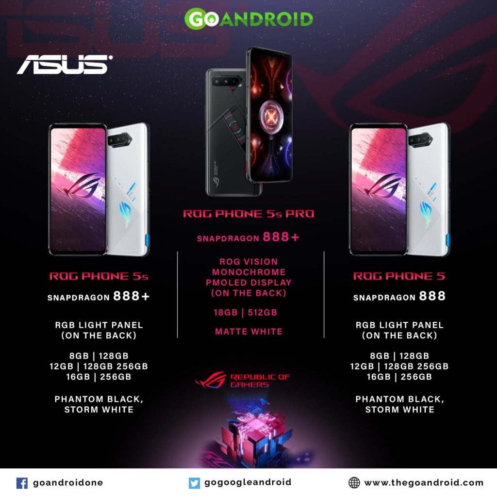 asus rog phone 5 vs rog phone 5s vs rog phone 5s pro