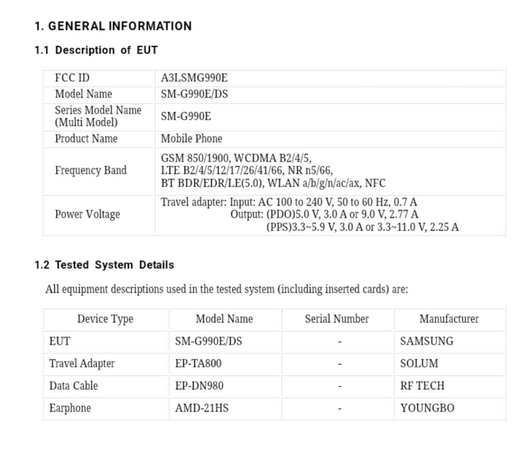 samsung galaxy s21 fe (exynos) surfaces on fcc with specifications information