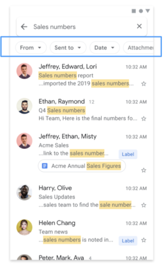 google adds search filters on gmail app for android